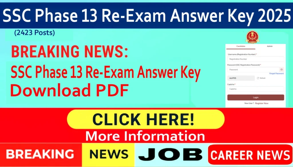 SSC Phase 13 Re-Exam Answer Key