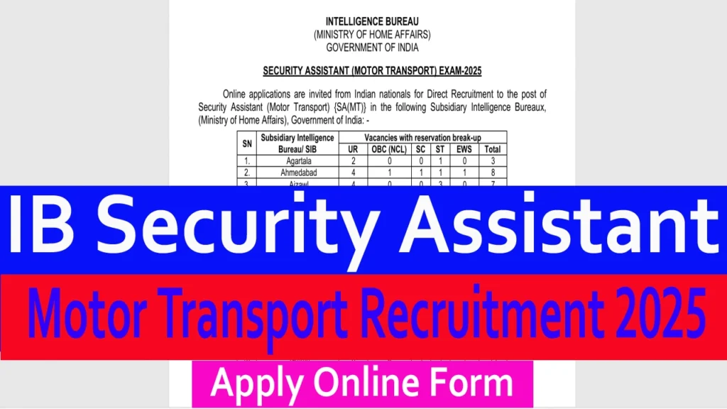 IB Security Assistant Motor Transport